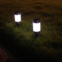 Zahradní LED solární lampa do země CYLINDER 23x6 cm - stříbrná