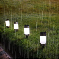 Zahradní LED solární lampa do země CYLINDER 23x6 cm - stříbrná