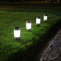 Zahradní LED solární lampa do země CYLINDER 23x6 cm - stříbrná