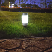 Zahradní LED solární lampa do země CYLINDER 23x6 cm - stříbrná