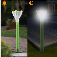 Zahradní LED solární lampa do země FLOWER 31x6 cm - zelená