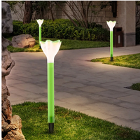 Zahradní LED solární lampa do země FLOWER 31x6 cm - zelená