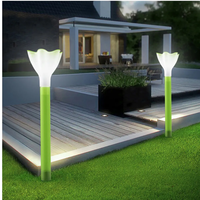 Zahradní LED solární lampa do země FLOWER 31x6 cm - zelená