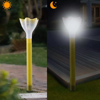 Zahradní LED solární lampa do země FLOWER 31x6 cm - žlutá