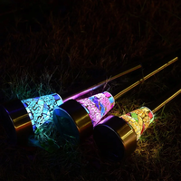 Zahradní LED solární lampa do země MOZAIK 39x7,5 cm - modrá
