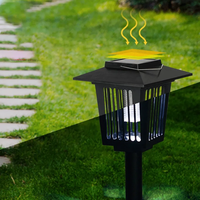 Zahradní LED solární lampa do země REPEL 57x15 cm - lapač hmyzu - černá