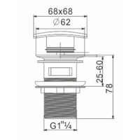 Click/clack zátka MAXMAX MEXEN - s přepadem - černá matná - hranatá, 79926-70