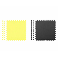 Dětská pěnová podložka PUZZLE žluto-šedá - 180x180 cm