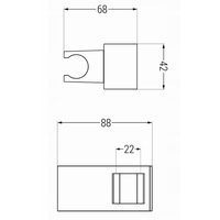 Držák sprchy MAXMAX MEXEN - hranatý boční - chromový, 79355-00