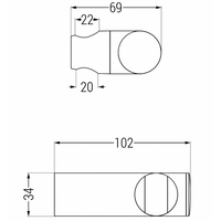 Držák sprchy MAXMAX MEXEN - kulatý boční - černý, 79356-70