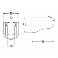 Držák sprchy MAXMAX MEXEN - polohovací - černý, 79354-70