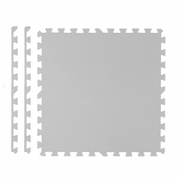 Dětská pěnová podložka PUZZLE šedá - 120x120 cm