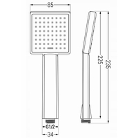 Ruční sprchová hlavice MAXMAX MEXEN R-45 - 1 funkce - 225x85 mm - černá, 79545-70