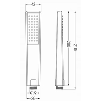 Ruční sprchová hlavice MAXMAX MEXEN R-72 - 1 funkce - 200x42 mm - černá, 79572-70