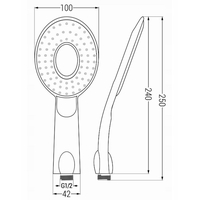 Ruční sprchová hlavice MAXMAX MEXEN R-73 - 1 funkce - 240x100 mm - černá, 79573-70