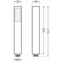 Ruční sprchová hlavice MAXMAX R-77 - 1 funkce - 215x30 mm - černá