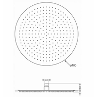 Sprchová dešťová hlavice MAXMAX MEXEN SLIM - kulatá - 40 cm - černá, 79240-70
