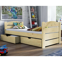 Dětská postel z masivu borovice ROMA se šuplíky - 200x90 cm - přírodní borovice