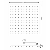 Sprchová dešťová hlavice MEXEN SLIM - čtvercová - 40x40 cm, 79140-00
