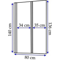 Vanová zástěna MAXMAX Rea AGAT 2 - 80x140 cm