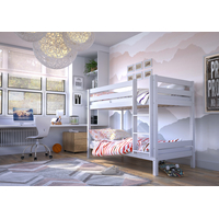 Dětská patrová postel z masivu OLAF 190x90 cm - bílá