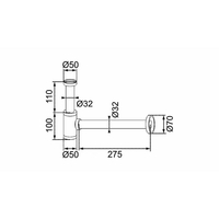 Umyvadlový sifon s click/clack zátkou CALANI - univerzální - světle zlatý