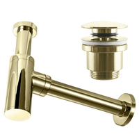 Umyvadlový sifon s click/clack zátkou CALANI - univerzální - světle zlatý