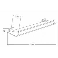 Koupelnová polička MAXMAX MEXEN RUFO - 50 cm - kov/sklo - zlatá, 7050937-50