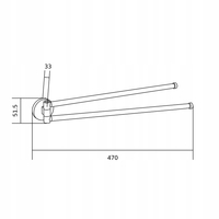 Nástěnný věšák na ručníky MEXEN REMO - 2 ramenný - bílý, 70507255-20