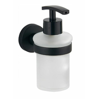 Závěsný dávkovač mýdla MAXMAX MEXEN TIBER s pumpičkou - kov/sklo - černý matný, 7050540-70