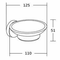 Závěsný kulatý držák mýdla MAXMAX MEXEN TIBER - kov/sklo - černý matný, 7050539-70