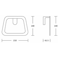 Koupelnový držák na ručníky MAXMAX MEXEN LEA - prstenec - černá matná, 7026032-70