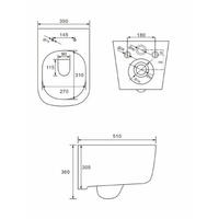 Závěsné WC STELLA RIMLESS - bílé + Duroplast sedátko slimplus