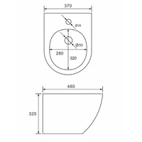 Závěsný bidet MEXEN LENA 48 cm - černý lesklý, 35224870