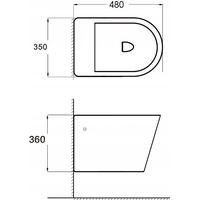 Závěsný bidet RICO 48 cm - černý lesklý