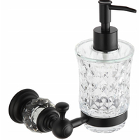 Závěsný dávkovač mýdla MAXMAX MEXEN ESTELA s pumpičkou - kov/sklo - černý matný, 7011540-70