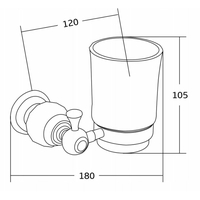 Závěsný kulatý držák kartáčků MAXMAX MEXEN ESTELA - kov/sklo - černý matný, 7011538-70