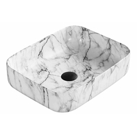 Keramické umyvadlo CARLA - imitace kamene - bílé/černé, 21555093