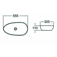 Keramické umyvadlo MAXMAX MEXEN LUCIA 55,5 cm - bílé, 21925500