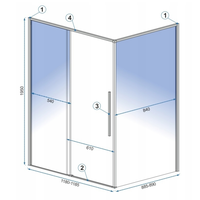 Sprchový kout MAXMAX Rea SOLAR 90x90 cm - zlatý