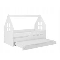 Dětská domečková postel KIDHOUSE s přistýlkou - bílá - pravá - 160x80 cm