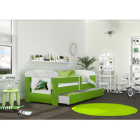 Dětská postel se šuplíkem PHILIP - 160x80 cm - zelená/fotbal