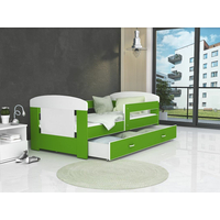 Dětská postel se šuplíkem PHILIP - 160x80 cm - zeleno-bílá