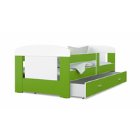 Dětská postel se šuplíkem PHILIP - 160x80 cm - zeleno-bílá