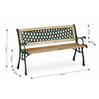 Zahradní lavička s opěradlem FUSIO - kov/dřevo