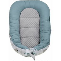 Oboustranné hnízdečko (kokon) pro miminko - BABYMAM PREMIUM set 7v1 - Na safari s šedou minky