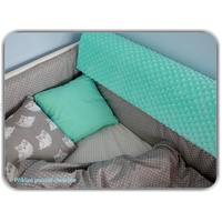 Chránič na dětskou postel MINKY 70 cm - stříbrný