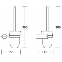 Závěsná WC štětka MEXEN ARON - kov/sklo - černá, 7088150-70