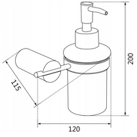 Závěsný dávkovač mýdla MEXEN ARON s pumpičkou - kov/sklo - černý, 70881388-70