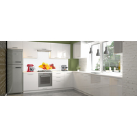 Vysoká kuchyňská skříňka s policemi VITO - 60x214x56 cm - bílá lesklá